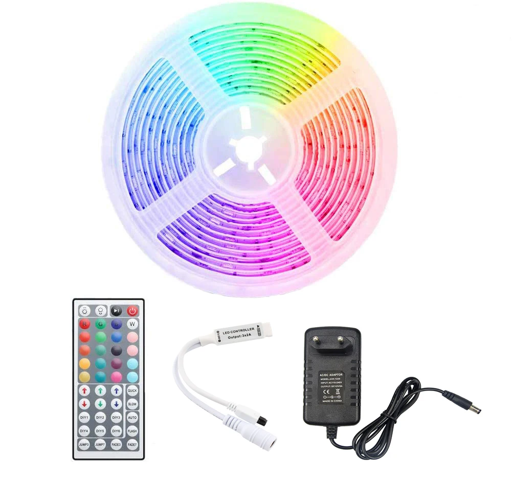 ИК Светодиодная лента 12 В SMD 5050 водонепроницаемая 1 м 5 10 15 20 RGB в светильник ная