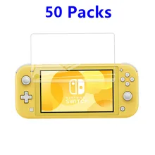 50 комплектов, настенный переключатель, облегченное закаленное стекло, протектор экрана, твердость 9 H, устойчивая к царапинам пленка, крышка для Nintendo doswitch NS Lite