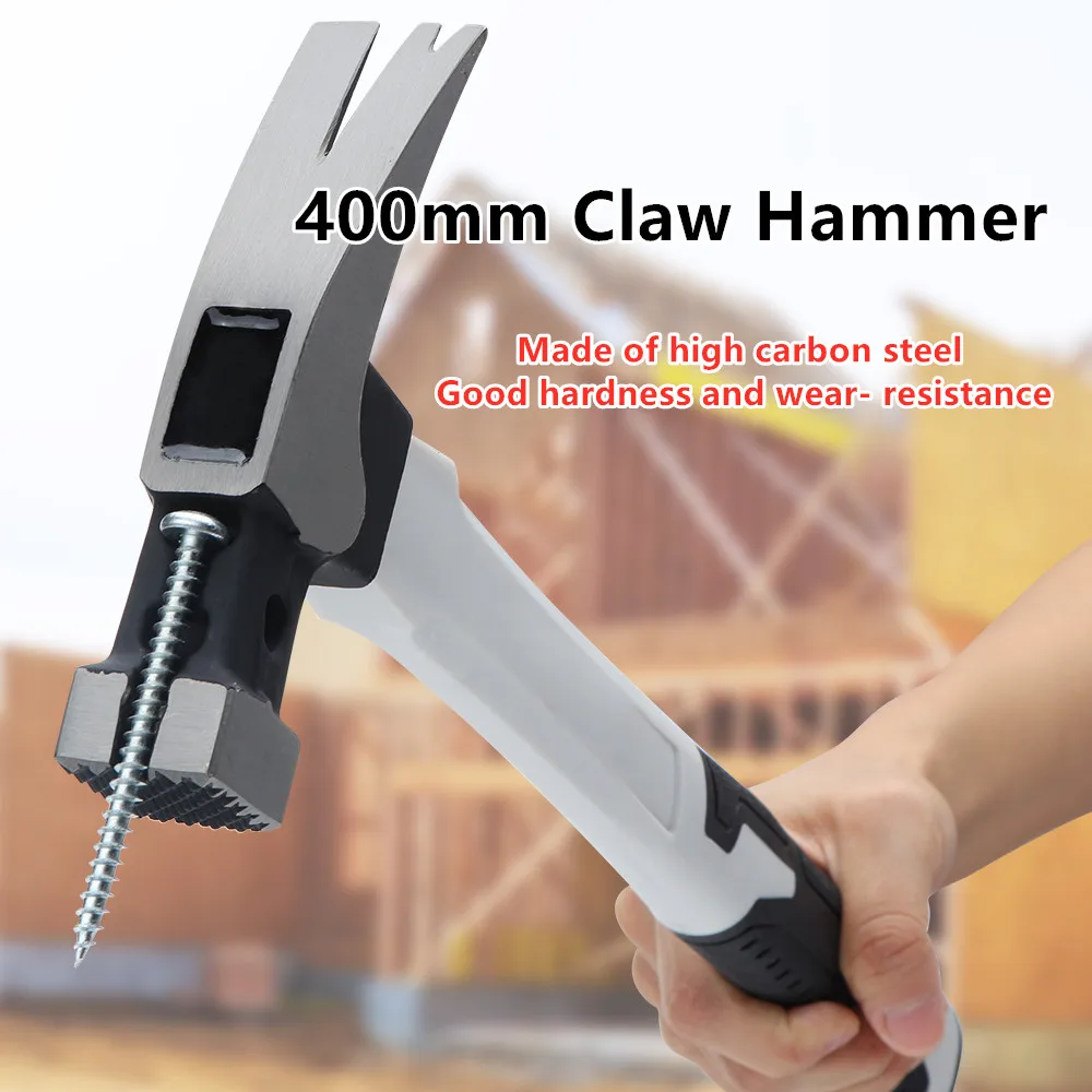 

400MM Handle Claw Hammer For Professional Carbon Steel Woodworking Striking Tool Hand Hammer Non-slip Multi-function Home Tools