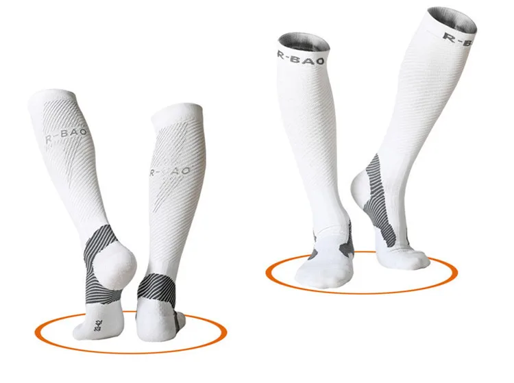R-BAO, Профессиональный марафон, компрессионные носки для бега, до колена, с ночной отражающей функцией, чулки, против усталости, мужские, L, женские, M