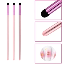 3 pçs gradiente unhas escovas picker caneta manicure pontaria esponja