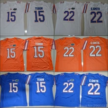 Florida Gaters 15 Tim Tebow 22 Gaters E. Smith college Jersey-Оранжевый Синий Белый сшитый Размер S-3XL