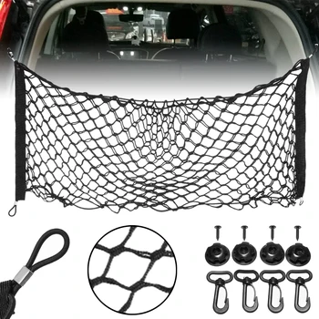 

Car Trunk Nylon Elastic Mesh Cargo Net Luggage Storage Pocket Organizer 115x60CM Durable RV Camper Trailer Van Accessories