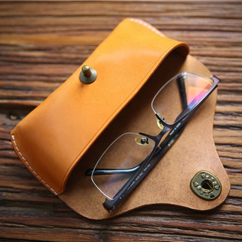 

Unisex Leather Eyeglass Case Vintage Sunglasses Eyewear Protective Holder Small Mini Money Bag Wallets Storage Pocket