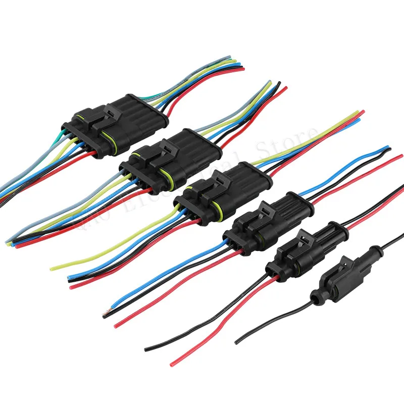 

Flame retardancy 1 set 1P 2P 3P 4P 5P 6P way Sealed waterproof automotive Wire Connector Plug Car Motorcycle HID auto connector