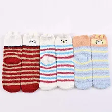 Женские забавные носки в стиле Харадзюку; Осенние повседневные носки; 3 пары теплых мягких тапочек; домашние носки для сна с милыми животными; Calcetines Mujer