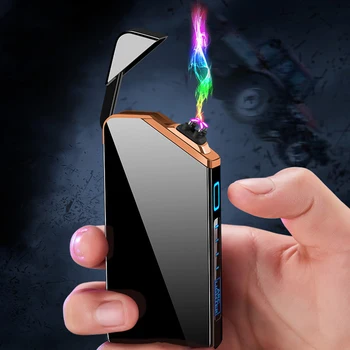 

Touch Screen Lighter Charging USB Dual Arc Windproof Cigarette Lighter Fast Ignition Encendedor Gadgets for Men No Gift Box