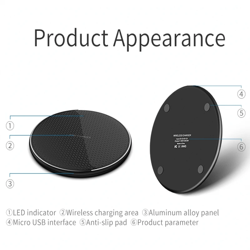 Wireless Charger PAD+Type-c Qi 5W Receiver U01 For Samsung Galaxy A12 A22 A32 A42 A52 A72 4G 5G