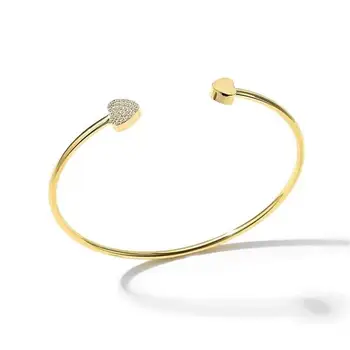

Ladies Fashion Diamond Heart Bangle Luxury Rose Gold