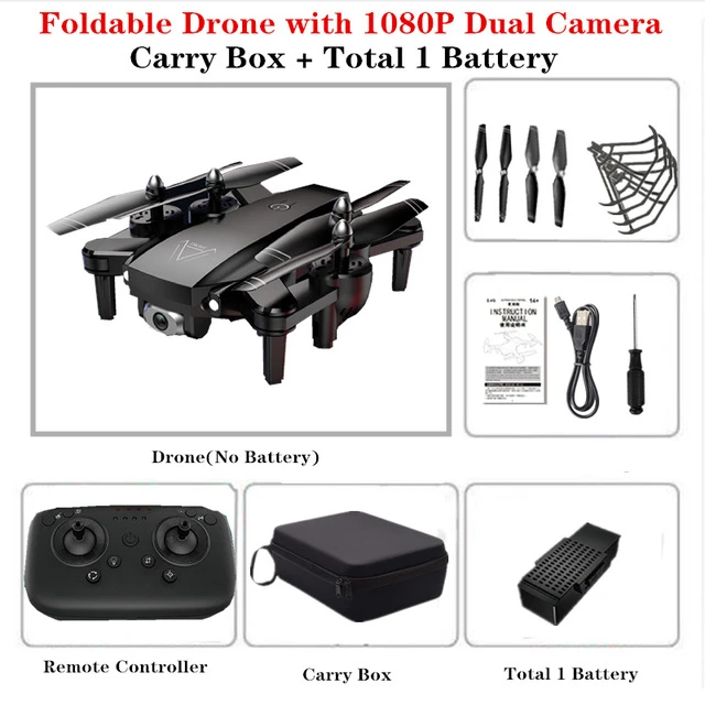 Black 1080P 1B Bag 4K L103 радиоуправляемые вертолеты камера Wifi Fpv Дрон Gps Дрон удержание высоты 2,4g оптическое положение потока Дрон камера радиоуправляемые игрушки для детей - Цвет: Black 1080P 1B Bag