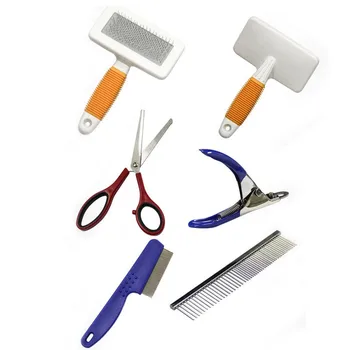 

Solid and Durable Pet Dog Hair Brush Nail Clippers Folding Bowl Set Pet Cleaning and Beauty Tools