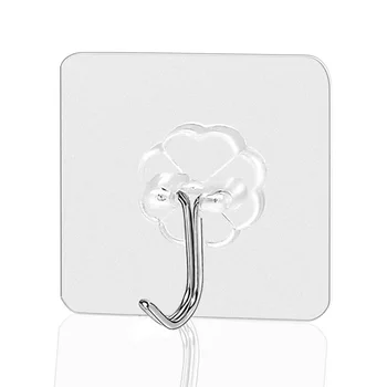 

100pcs Plastic Transparent Seamless Hook Wholesale Strong Sticky Hook Magic Seamless Hook Strong Hook