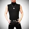 Men Sexy Turtleneck Tops Sleeveless Corset Tight Vest Slim Bottom Shirts Male Tanks Tops Stage Wear Night Club Costume ► Photo 2/5