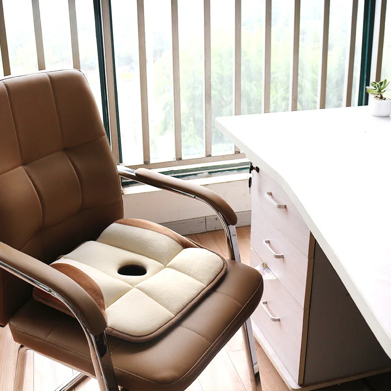 Simanfei Seat Cushion Soft Slow Rebound Memory Foam Car Chair Cushion Brown Concise Beautify Hip Multi-functional Cotton Cushion
