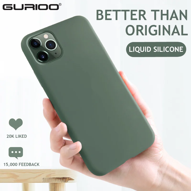 Тонкий мягкий чехол для iPhone X XS 11 pro Max XR Оригинальный жидкий силиконовый iphone 8 plus 5 5S