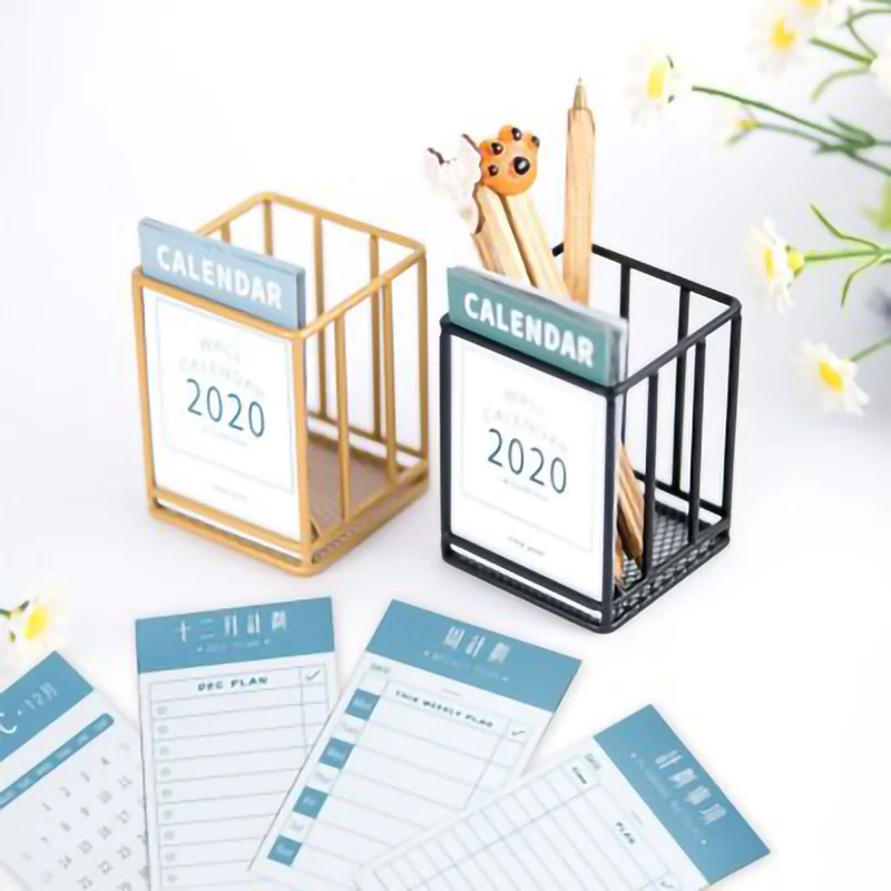 Настольный органайзер 2020 подставка для ручек с календарем коробка карандашей