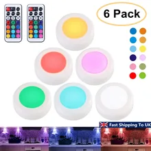6 шт. сенсорный сенсор светодиодный светильник для шкафов RGB теплый белый Светодиодный прожектор для шкафа лестницы шкафа ночной Светильник дистанционное управление