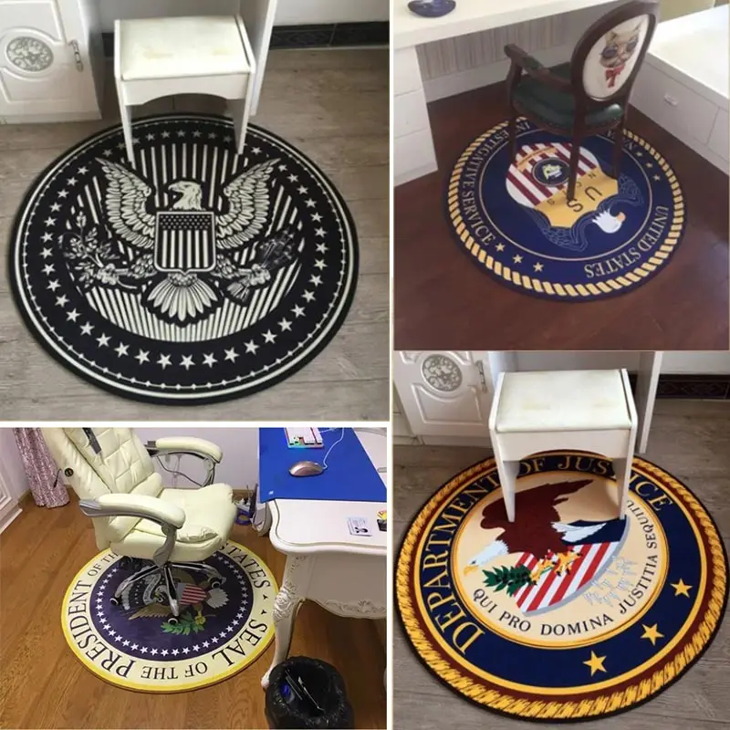 American Eagle Round Carpets for Bedroom Children Room Living Room Chair Mat Floor Thermal Mats Kids Doormat