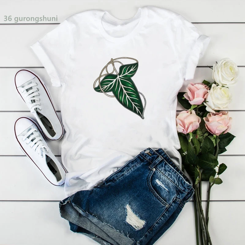

newsummer style women t-shirt Forest Leaf print camiseta mujer t shirt90s Aesthetic clothe harajuku tshirt femme tops streetwear
