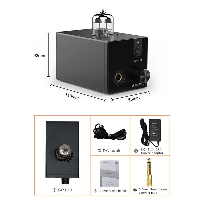 SMSL SP100 трубчатый усилитель для наушников 6N3 мощный Hi End стерео аудио HiFi выходной