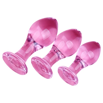 Glass Anal Plug Sex Toys For Women Pink Anal Stimulator Crystal Buttplug Men Prostate Massage Vagina Butt Plug Balls 5