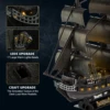 CubicFun 3D Puzzle for Adults LED Pirate Ship, Large Queen Anne's Revenge Desk Puzzles, DIY Model Building Kits Toys For Teens 3