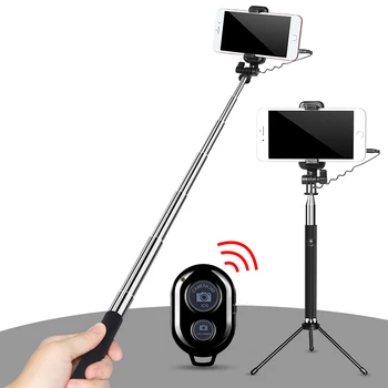 

Remote Control Bluetooth Selfie Stick with Mirror Foldable Wired/Wireless Selfie Stick Tripod for Smartphone Holder Table Stand