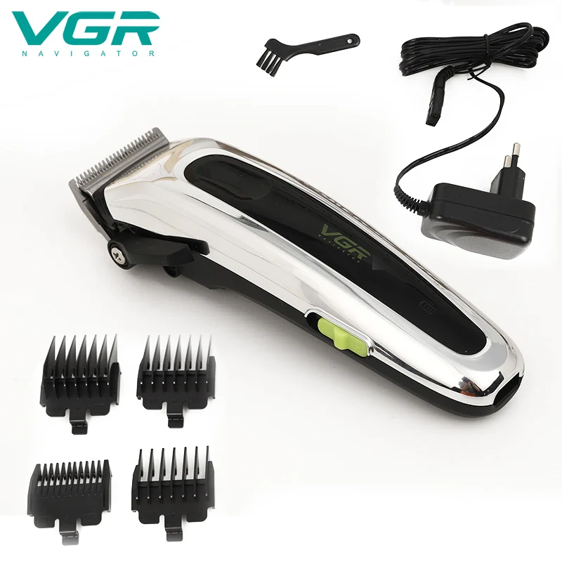 

VGR Rechargeable Electric Clipper Gair Trimming Professional Hair Salon Gradient Push Mark Carving Push Silver Electric Fader