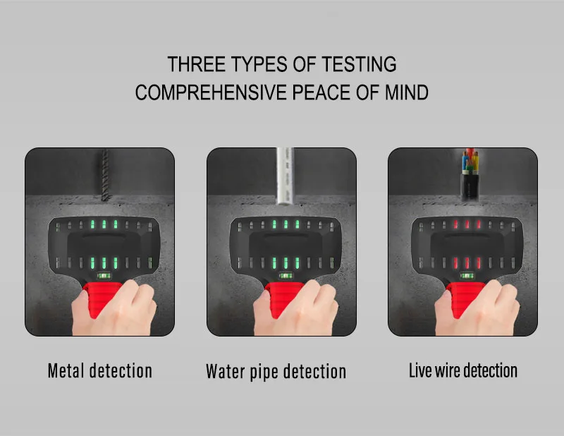 Многофункциональный металлоискатель найти металл, дерево, штифты живого провода обнаружения стены диагностические инструменты водонепроницаемый настенный сканер металлоискатель
