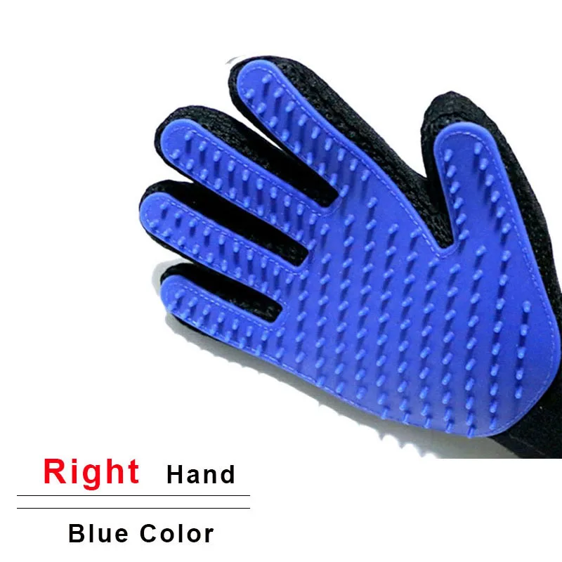 Cat Self Grooming Hair Accessorie With Catnip Angle Face Tickling Hair Removal Massage Brush Comb And Pet Dog Cat Grooming Glove - Color: Blue-Right Hand