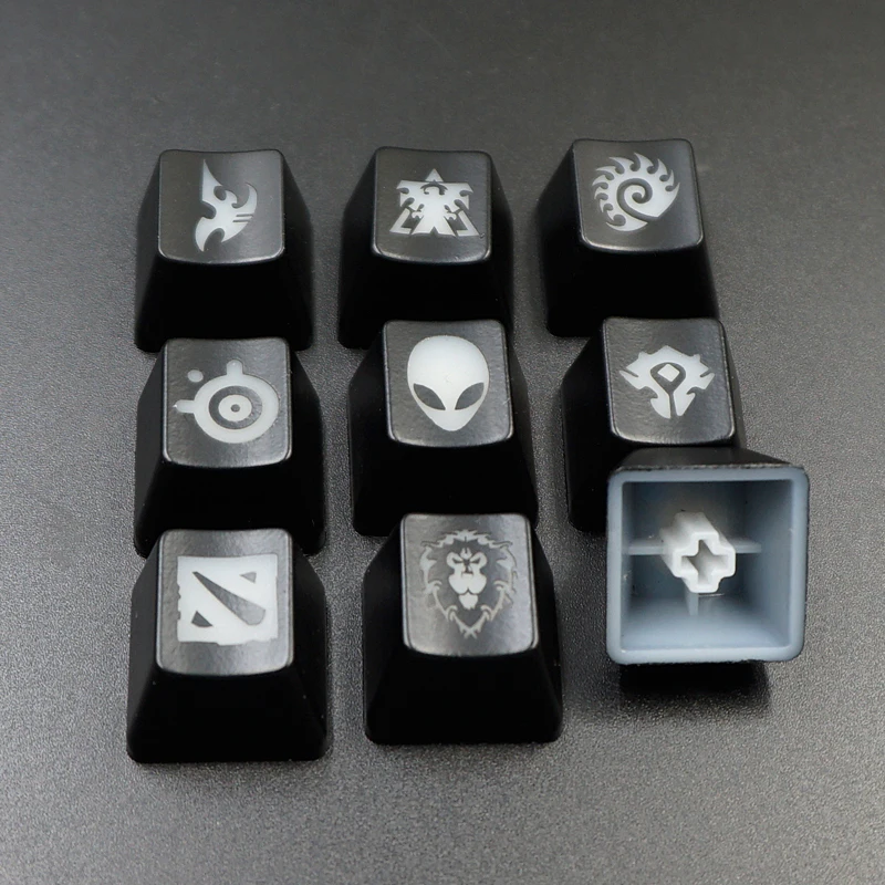 

1pcs Backlit Translucent Mechanical keyboard keycaps for union Tribal alien apple SteelSeries ROG ESC ABS key cap OEM R4 Height