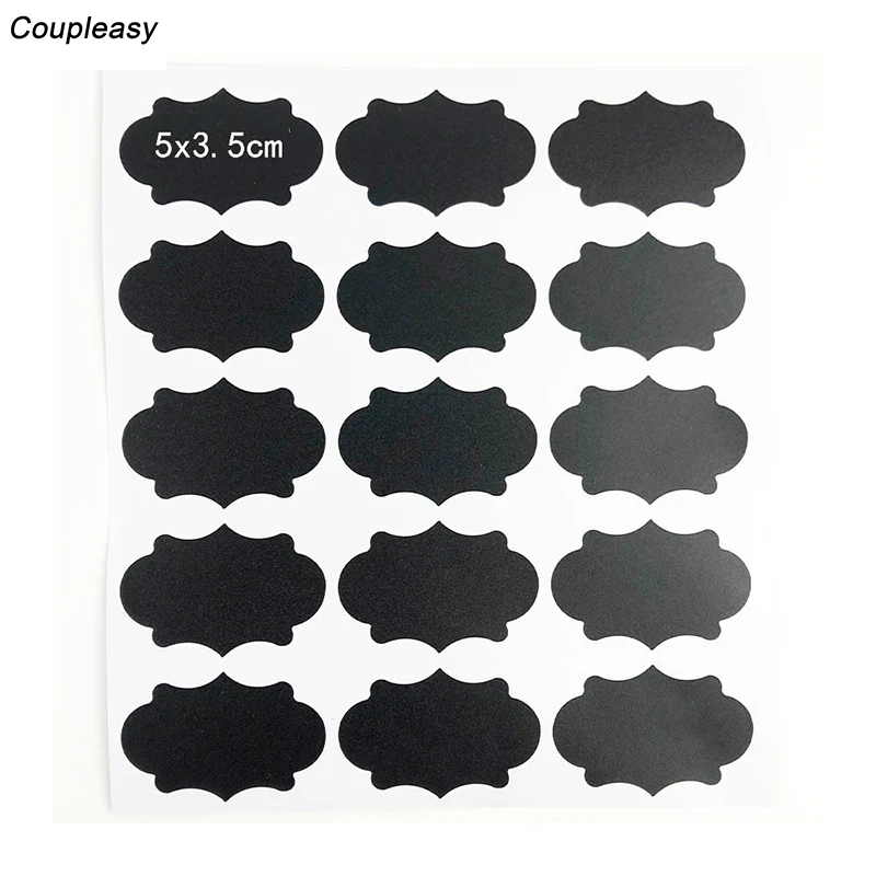 

10 sheet/pack Blank Sealing Sticker Reusable Chalkboard Sticker Kitchen Adhesive Label for jar Waterproof Blackboard Stickers