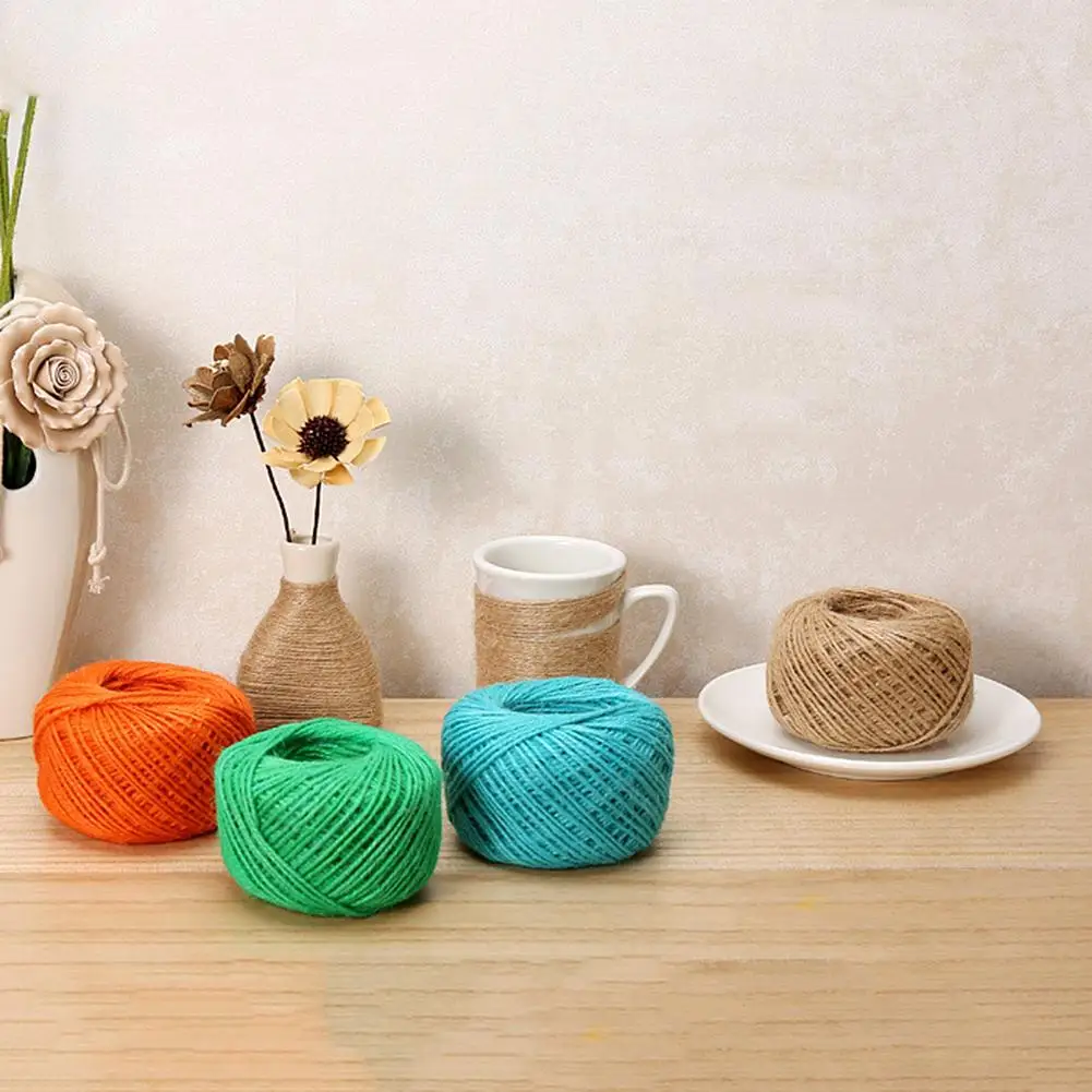 

Color 2mm 25m DIY Handmade Creative Hemp RopeNatural Burlap Hessian Gift Packing Strings Christmas Party Supplies Decor