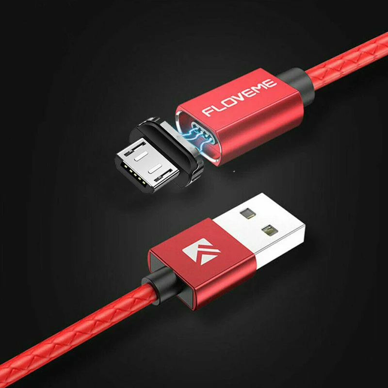 Красный Микро-Тип usb C быстрая Зарядное устройство магнитный кабель Ведущий переходник для зарядки мобильного телефона, кабели для Samsung Android - Цвет: Красный