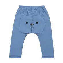 Длинные штаны для маленьких мальчиков и девочек милые брюки с рисунком медведя