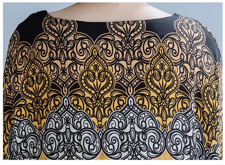 4XL 5XL 6XL 7XL 8XL плюс размер Boho платья для женщин осенние модные свободные художественные этнические печати Макси-Платье рубашка Femme платье "летучая мышь"