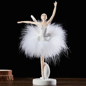 

Figurine Sweet Poses Ballet Girl Cake Topper Resin Sculpture Model Collectible Ornament Girl Birthday Decor Wy417