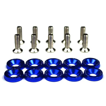 

10pcs Stainless Steel Universal Practical Gasket Screw Washer Kit Car Engine M6 Hex Solid License Plate Replacement Decorative