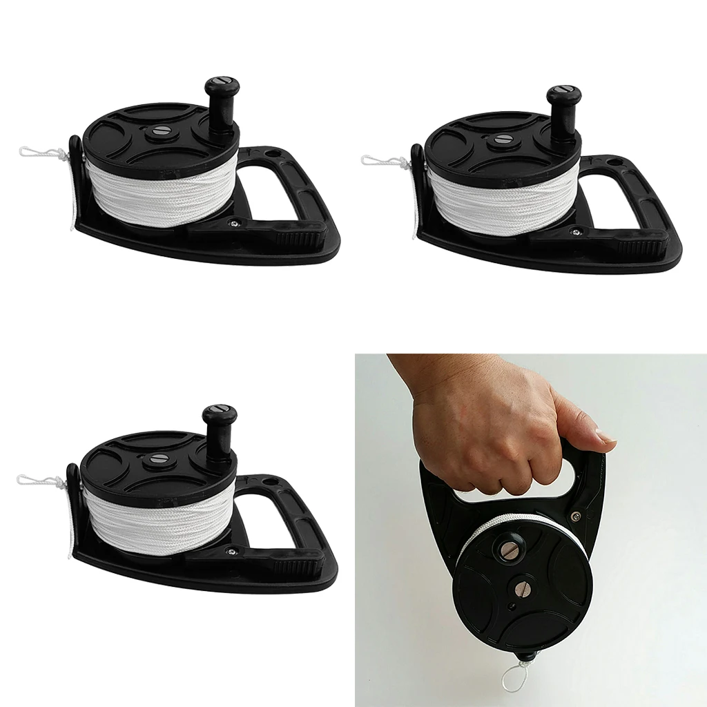 

3pcs Scuba Dive Reel Kayak Anchor Attached with Handle, 150ft Nylon Line