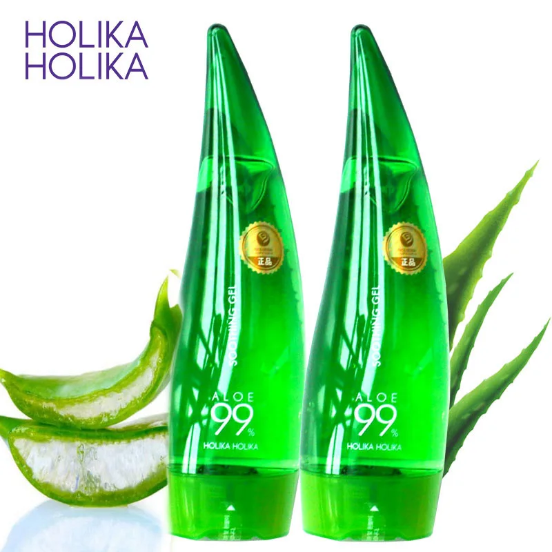 HOLIKA 99% Aloe успокаивающий гель с экстрактом алоэ вера гель алоэ вера уход за кожей для удаления угрей Увлажняющий дневной крем после загара лосьоны гель алоэ 55 мл