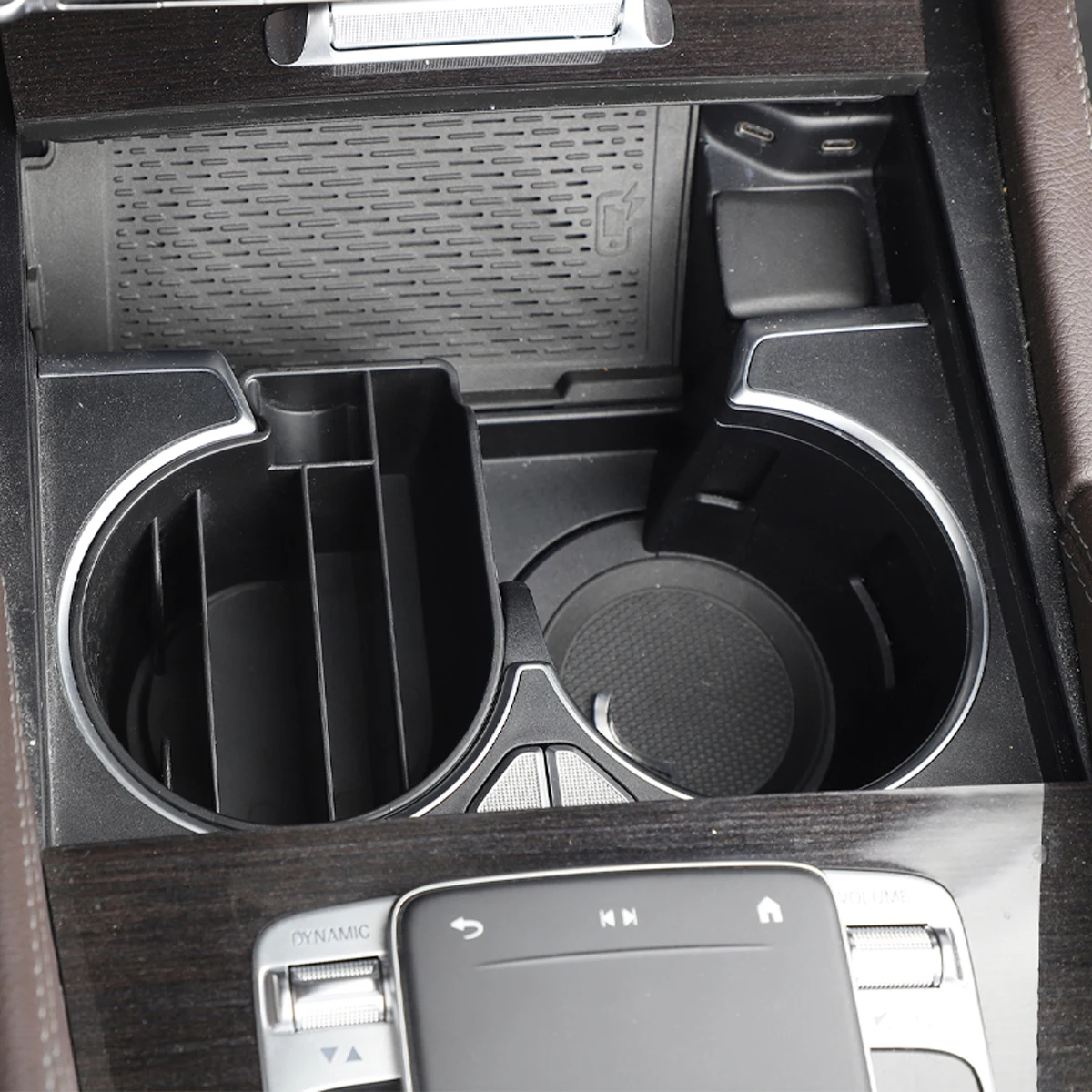 Для Mercedes Benz GLE350 450 W167 год Черный ABS Автомобильный Центральный передний держатель чашки отсек Коробка для хранения Органайзер лоток