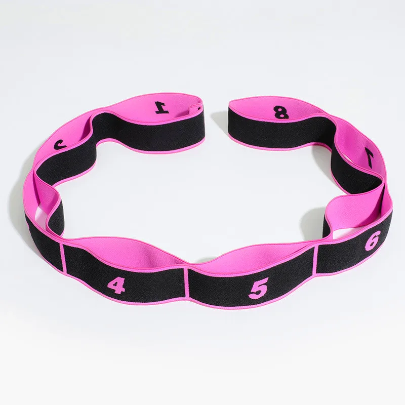 Pink black Для профессиональной йоги, латинских танцев, фитнеса, тянущийся ремень, эластичная лента, петля для пилатеса, тренажерного зала, фитнеса, упражнений, Эспандеры - Цвет: Pink black