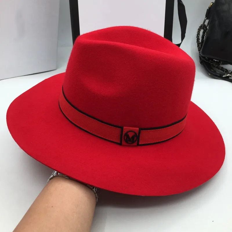 hat for men and women New red Sir Hat woollen bell hat fashionable