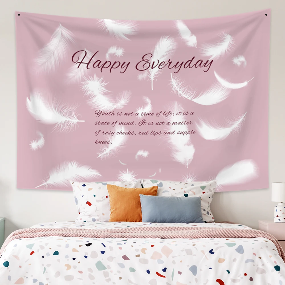 Feather Inspirational quotes Tapestry Indian style Mandala Wall Hanging Bohemian Decor New Bedroom Carpet | Дом и сад