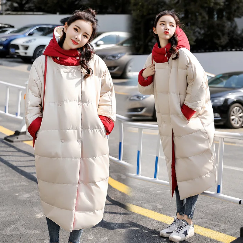 

Cotton-padded Clothes Women's Mid-length over-the-Knee Cotton Coat Female Winter New Style down Coat Korean-style Loose Fashion