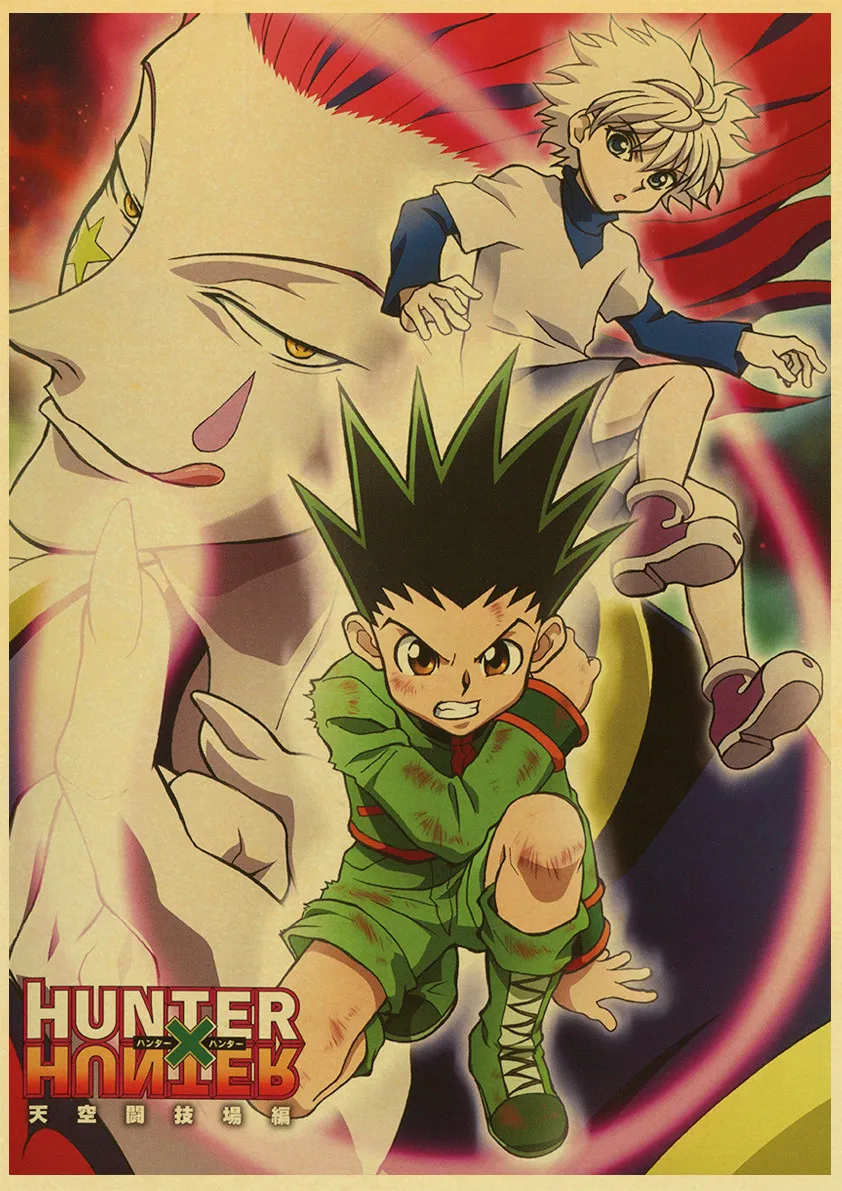 E170 Hunter x Hunter Poster Popular Classic Japanese Anime Home Decor Retro Poster Prints Kraft Paper Wall Art Home Room Decor - Цвет: E170