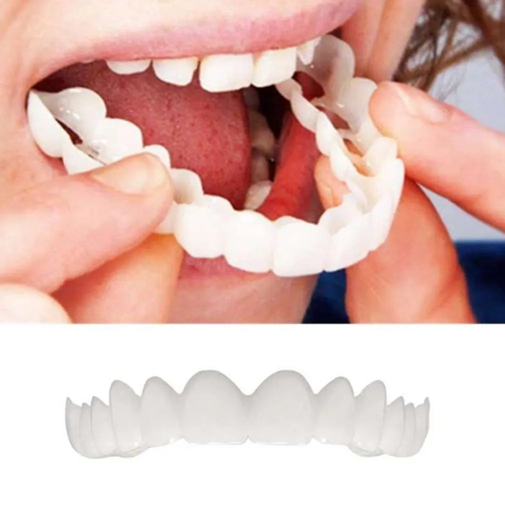 

Perfect Smile Snap-On Bracket Upper Teeth Simulation Braces Whitening Set Second Generation Silicone Simulation Teeth Dentures