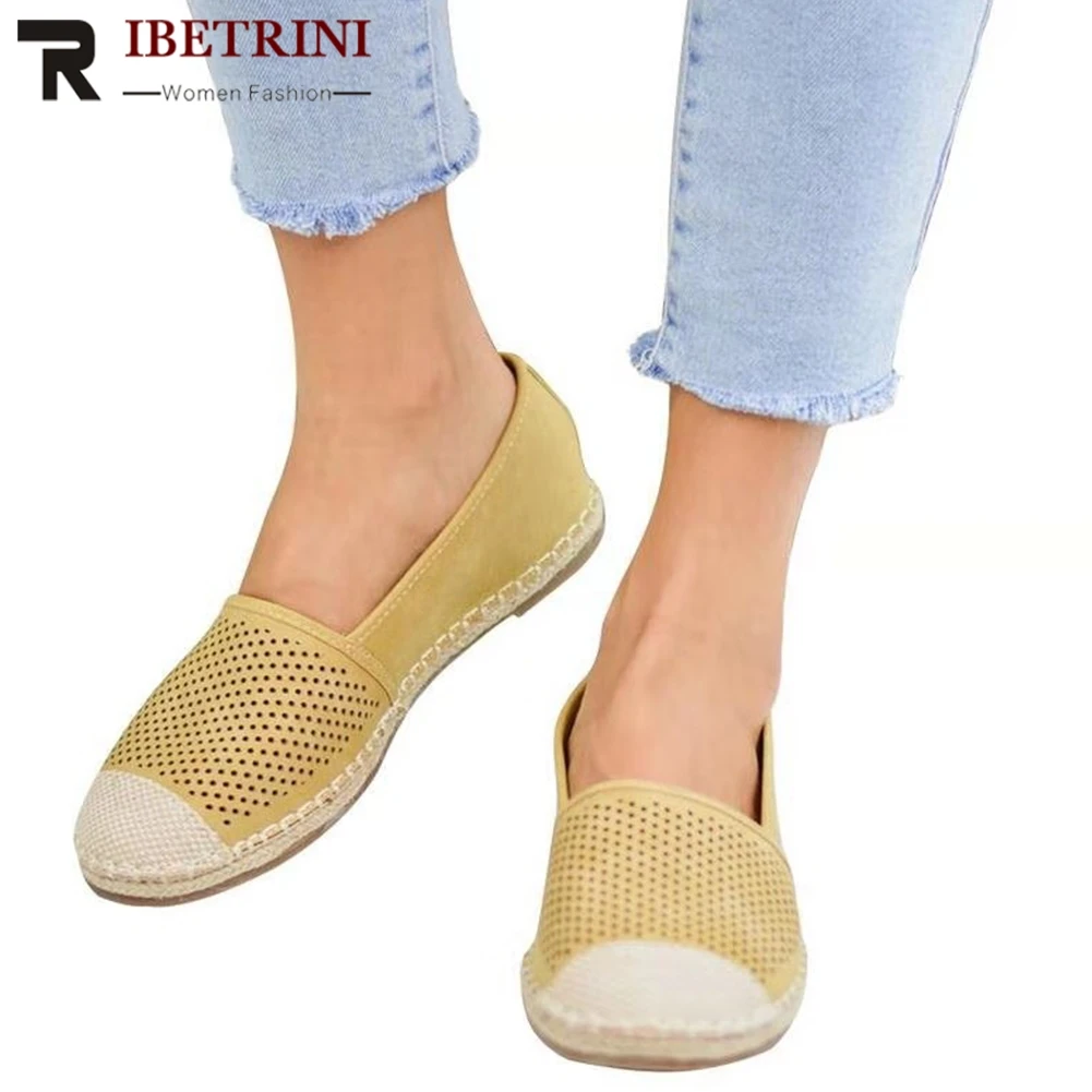 

RIBETRINI Big Size 35-41 New Female slip-on Shoes Woman Fashion Mixed Colors Spring Autumn Flats Women Casual Hollow Loafers