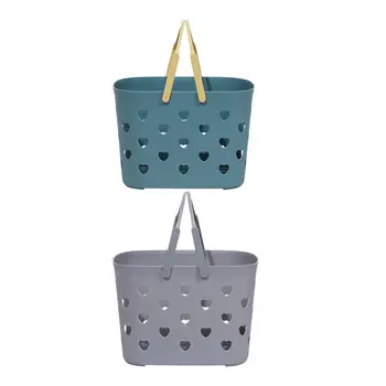 

2PCS Hollow Storage Baskets Bathroom Tote Baskets Plastic Storage Baskets for Kitchen Hotel