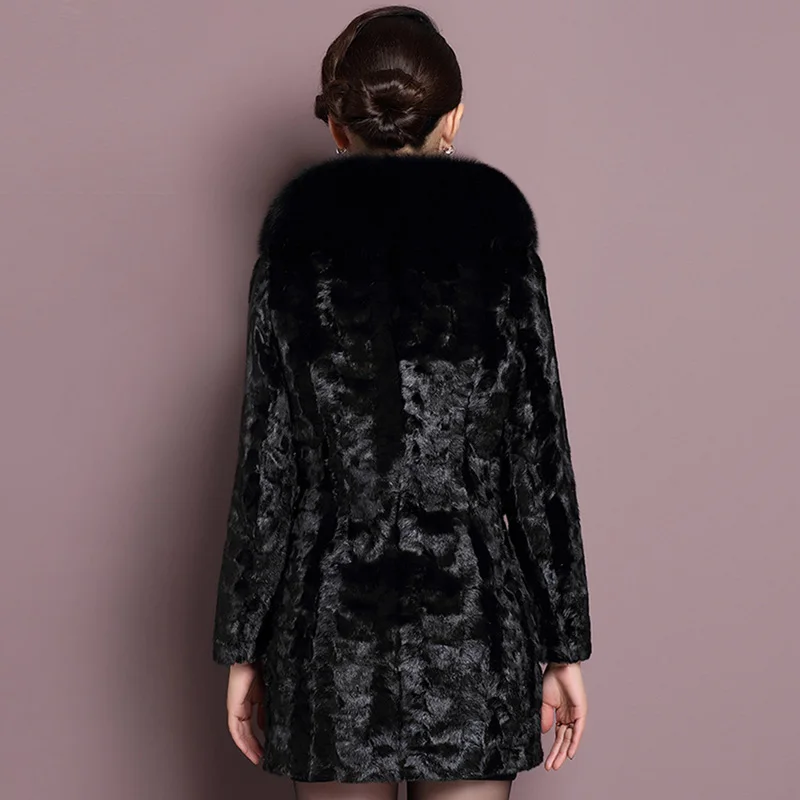 Manteau femme hiver длинные пальто из искусственного меха женские большие размеры длинные зимние пальто пушистая черная норковая Меховая куртка пальто WR611